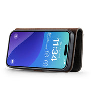 For iPhone 16 Pro Max DG.MING Crazy Horse Texture Detachable Magnetic Leather Phone Case(Grey)