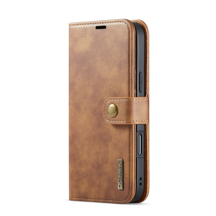 For iPhone 16 Pro Max DG.MING Crazy Horse Texture Detachable Magnetic Leather Phone Case(Brown)
