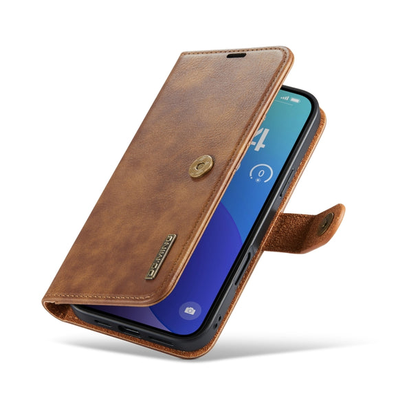 For iPhone 16 Pro Max DG.MING Crazy Horse Texture Detachable Magnetic Leather Phone Case(Brown)