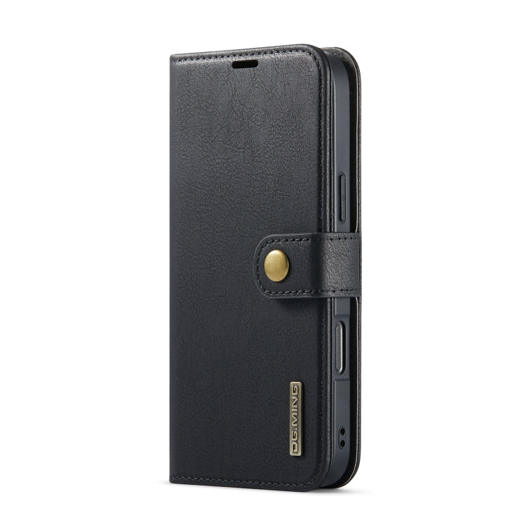 For iPhone 16 Pro Max DG.MING Crazy Horse Texture Detachable Magnetic Leather Phone Case(Black)