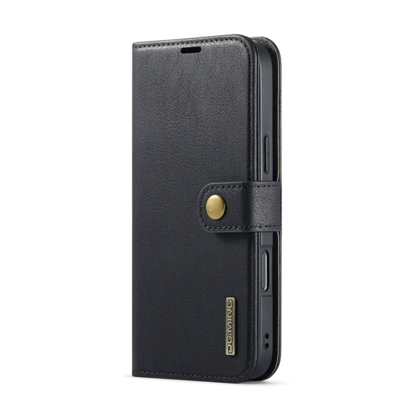 For iPhone 16 Pro Max DG.MING Crazy Horse Texture Detachable Magnetic Leather Phone Case(Black)