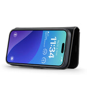 For iPhone 16 Pro Max DG.MING Crazy Horse Texture Detachable Magnetic Leather Phone Case(Black)