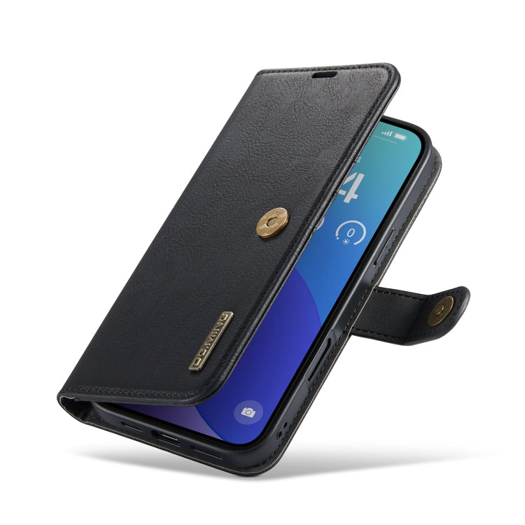 For iPhone 16 Pro Max DG.MING Crazy Horse Texture Detachable Magnetic Leather Phone Case(Black)