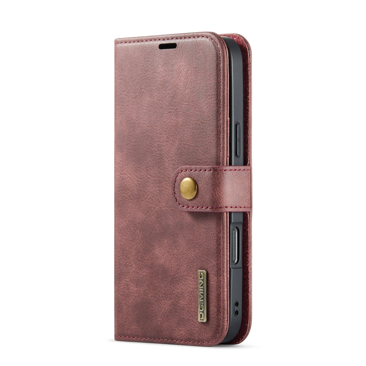 For iPhone 16 Pro DG.MING Crazy Horse Texture Detachable Magnetic Leather Phone Case(Red)