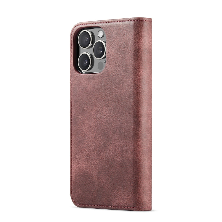 For iPhone 16 Pro DG.MING Crazy Horse Texture Detachable Magnetic Leather Phone Case(Red)