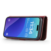 For iPhone 16 Pro DG.MING Crazy Horse Texture Detachable Magnetic Leather Phone Case(Red)
