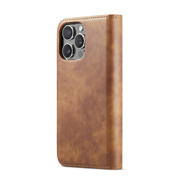 For iPhone 16 Pro DG.MING Crazy Horse Texture Detachable Magnetic Leather Phone Case(Brown)