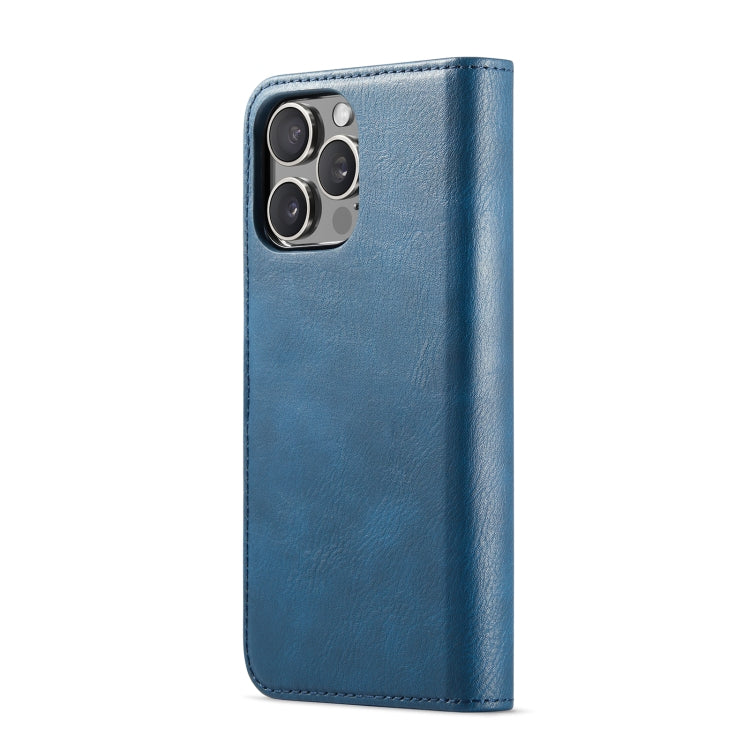 For iPhone 16 Pro DG.MING Crazy Horse Texture Detachable Magnetic Leather Phone Case(Blue)