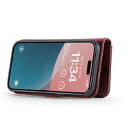 For iPhone 16 Plus DG.MING Crazy Horse Texture Detachable Magnetic Leather Phone Case(Red)