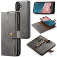 For iPhone 16 Plus DG.MING Crazy Horse Texture Detachable Magnetic Leather Phone Case(Grey) - iPhone 16 Plus Cases by DG.MING | Online Shopping South Africa | PMC TechLife | Buy Now Pay Later Mobicred