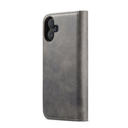 For iPhone 16 Plus DG.MING Crazy Horse Texture Detachable Magnetic Leather Phone Case(Grey)