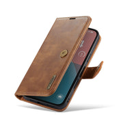 For iPhone 16 Plus DG.MING Crazy Horse Texture Detachable Magnetic Leather Phone Case(Brown)