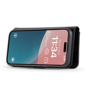 For iPhone 16 Plus DG.MING Crazy Horse Texture Detachable Magnetic Leather Phone Case(Black)