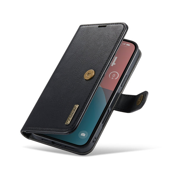 For iPhone 16 Plus DG.MING Crazy Horse Texture Detachable Magnetic Leather Phone Case(Black)