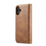 For iPhone 16 DG.MING Crazy Horse Texture Detachable Magnetic Leather Phone Case(Brown)