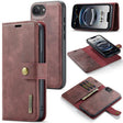 For iPhone 16e DG.MING Crazy Horse Texture Detachable Magnetic Leather Phone Case(Red) - free shipping - PMc TechLife - Order now!
