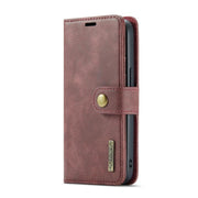 For iPhone 16e DG.MING Crazy Horse Texture Detachable Magnetic Leather Phone Case(Red)