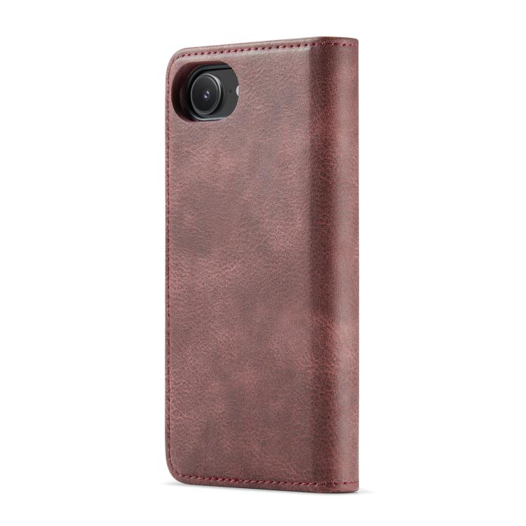For iPhone 16e DG.MING Crazy Horse Texture Detachable Magnetic Leather Phone Case(Red)