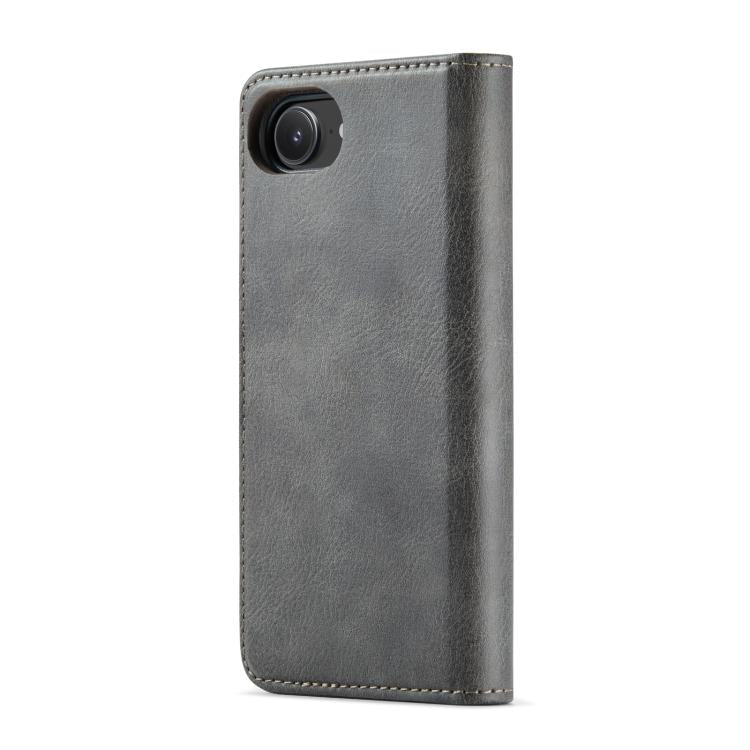 For iPhone 16e DG.MING Crazy Horse Texture Detachable Magnetic Leather Phone Case(Grey)
