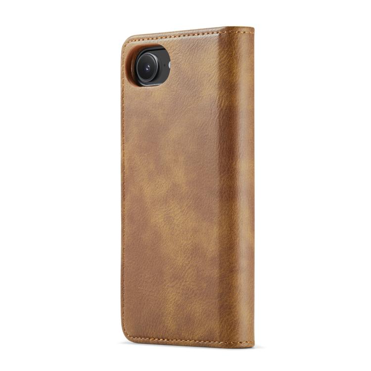 For iPhone 16e DG.MING Crazy Horse Texture Detachable Magnetic Leather Phone Case(Brown)