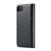 For iPhone 16e DG.MING Crazy Horse Texture Detachable Magnetic Leather Phone Case(Black)