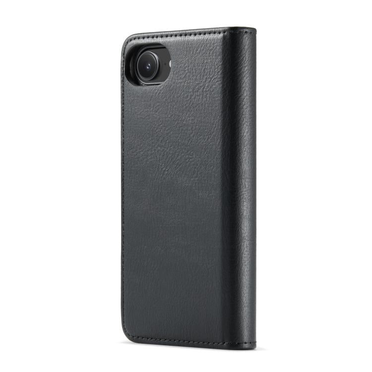 For iPhone 16e DG.MING Crazy Horse Texture Detachable Magnetic Leather Phone Case(Black)