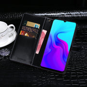 For Blackview A80 idewei Crocodile Texture Horizontal Flip Leather Case with Holder & Card Slots & Wallet(Black)