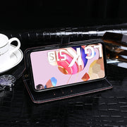 For LG K51S idewei Crocodile Texture Horizontal Flip Leather Case with Holder & Card Slots & Wallet(Black)