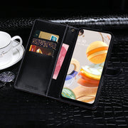 For LG K61 idewei Crocodile Texture Horizontal Flip Leather Case with Holder & Card Slots & Wallet(Dark Blue)