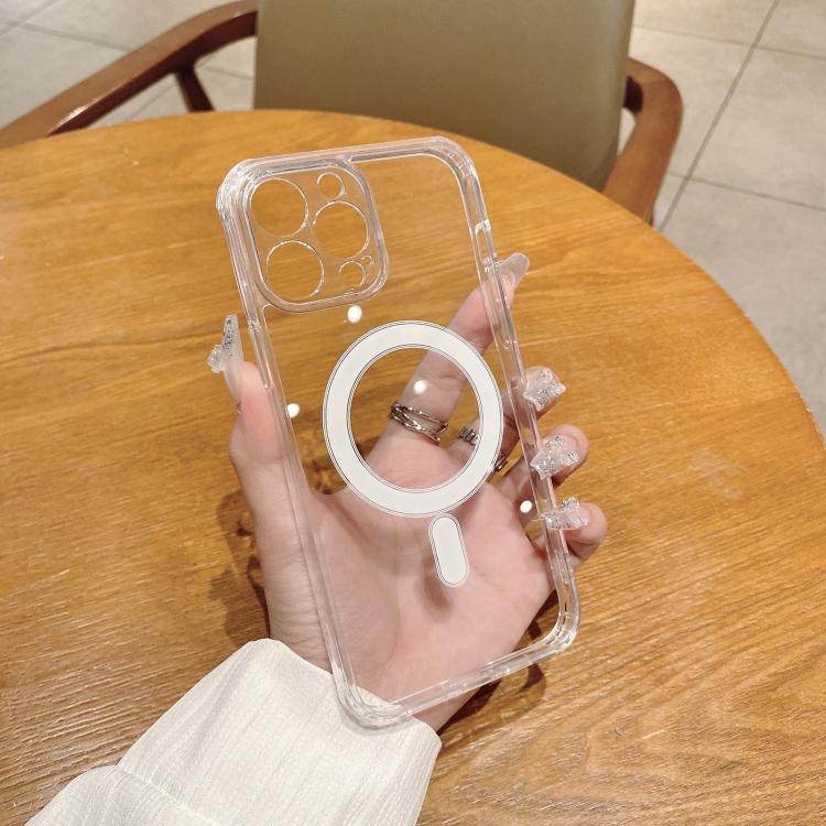 For iPhone 16e Fine Hole MagSafe Magnetic Clear Acrylic TPU Case(Transparent)
