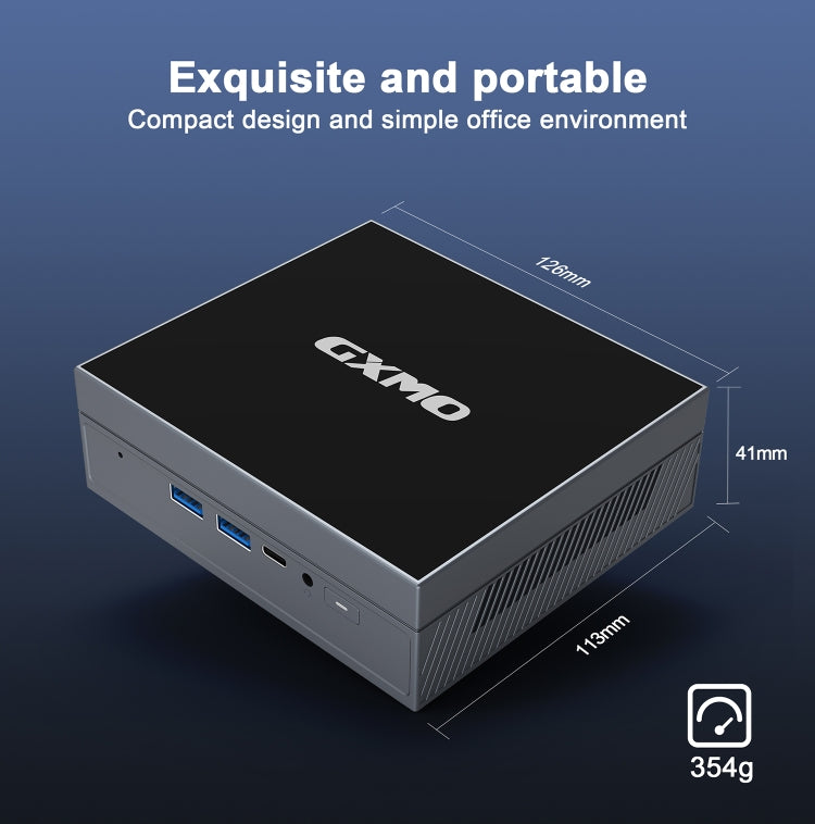 GXMO GX55 Windows 11 Intel N5105 Mini PC NVME SSD WiFi Mini Desktop Computer, Specification:16GB+512GB(Black)
