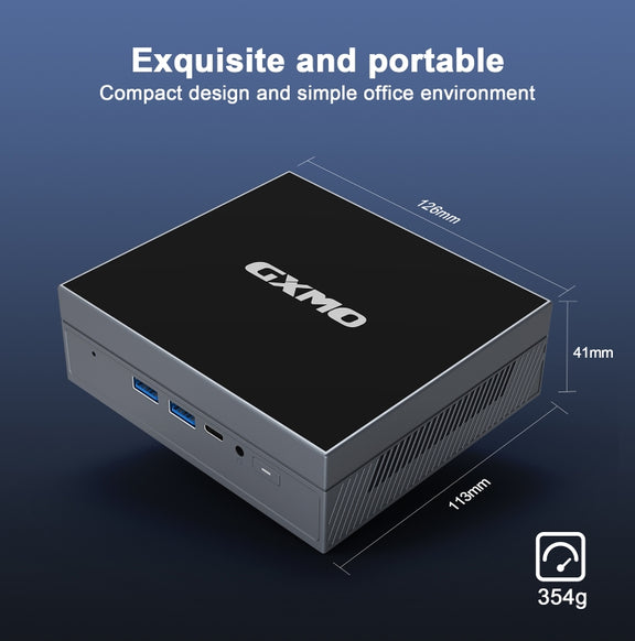 GXMO GX55 Windows 11 Intel N5105 Mini PC NVME SSD WiFi Mini Desktop Computer, Specification:16GB+512GB(Black)