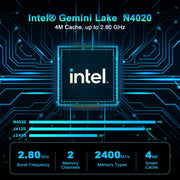 GXMO N42 Windows 11 Intel Gemini Lake N4000 Mini PC NVME SSD WiFi Mini Desktop Computer, Specification:6GB+64GB(Black)