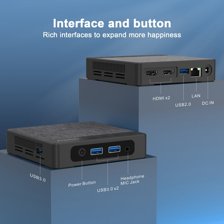 GXMO N42 Windows 11 Intel Gemini Lake N4000 Mini PC NVME SSD WiFi Mini Desktop Computer, Specification:6GB+64GB(Black)