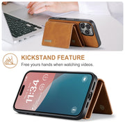 For iPhone 16 Pro Max DG.MING M1 Series 3-Fold Multi Card Wallet Leather Phone Case(Brown)