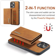 For iPhone 16 Pro Max DG.MING M1 Series 3-Fold Multi Card Wallet Leather Phone Case(Brown)