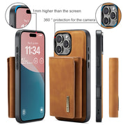 For iPhone 16 Pro Max DG.MING M1 Series 3-Fold Multi Card Wallet Leather Phone Case(Brown)