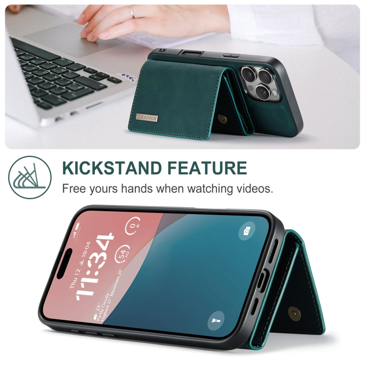 For iPhone 16 Pro Max DG.MING M1 Series 3-Fold Multi Card Wallet Leather Phone Case(Green)