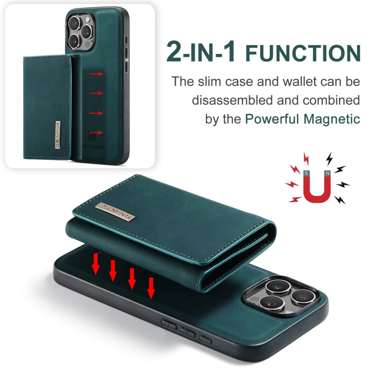 For iPhone 16 Pro Max DG.MING M1 Series 3-Fold Multi Card Wallet Leather Phone Case(Green)