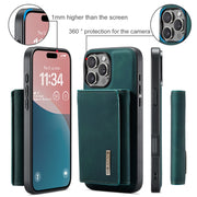 For iPhone 16 Pro Max DG.MING M1 Series 3-Fold Multi Card Wallet Leather Phone Case(Green)