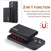 For iPhone 16 Pro DG.MING M1 Series 3-Fold Multi Card Wallet Leather Phone Case(Black)