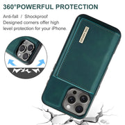 For iPhone 16 Pro DG.MING M1 Series 3-Fold Multi Card Wallet Leather Phone Case(Green)