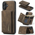 For iPhone 16 Plus DG.MING M1 Series 3-Fold Multi Card Wallet Leather Phone Case(Coffee) - free shipping - PMC TechLife - Order now!