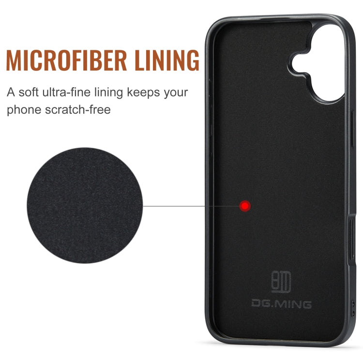 For iPhone 16 Plus DG.MING M1 Series 3-Fold Multi Card Wallet Leather Phone Case(Red)