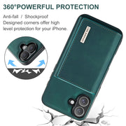 For iPhone 16 Plus DG.MING M1 Series 3-Fold Multi Card Wallet Leather Phone Case(Green)