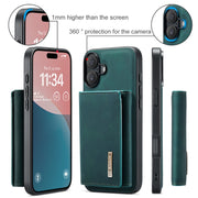 For iPhone 16 Plus DG.MING M1 Series 3-Fold Multi Card Wallet Leather Phone Case(Green)