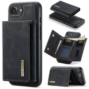 For iPhone 16e DG.MING M1 Series 3-Fold Multi Card Wallet Leather Phone Case(Black)