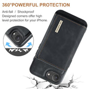 For iPhone 16e DG.MING M1 Series 3-Fold Multi Card Wallet Leather Phone Case(Black)