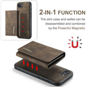 For iPhone 16e DG.MING M1 Series 3-Fold Multi Card Wallet Leather Phone Case(Coffee)