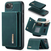 For iPhone 16e DG.MING M1 Series 3-Fold Multi Card Wallet Leather Phone Case(Green)
